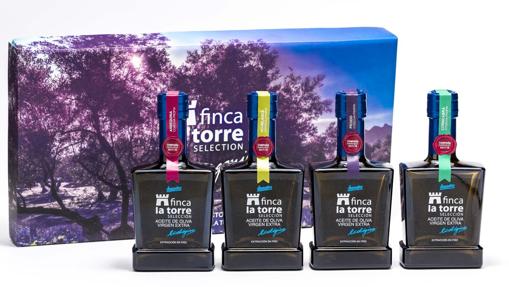 Estuche con cuatro variedades de aceite Finca La Torre